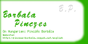 borbala pinczes business card