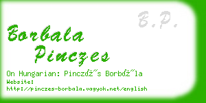 borbala pinczes business card